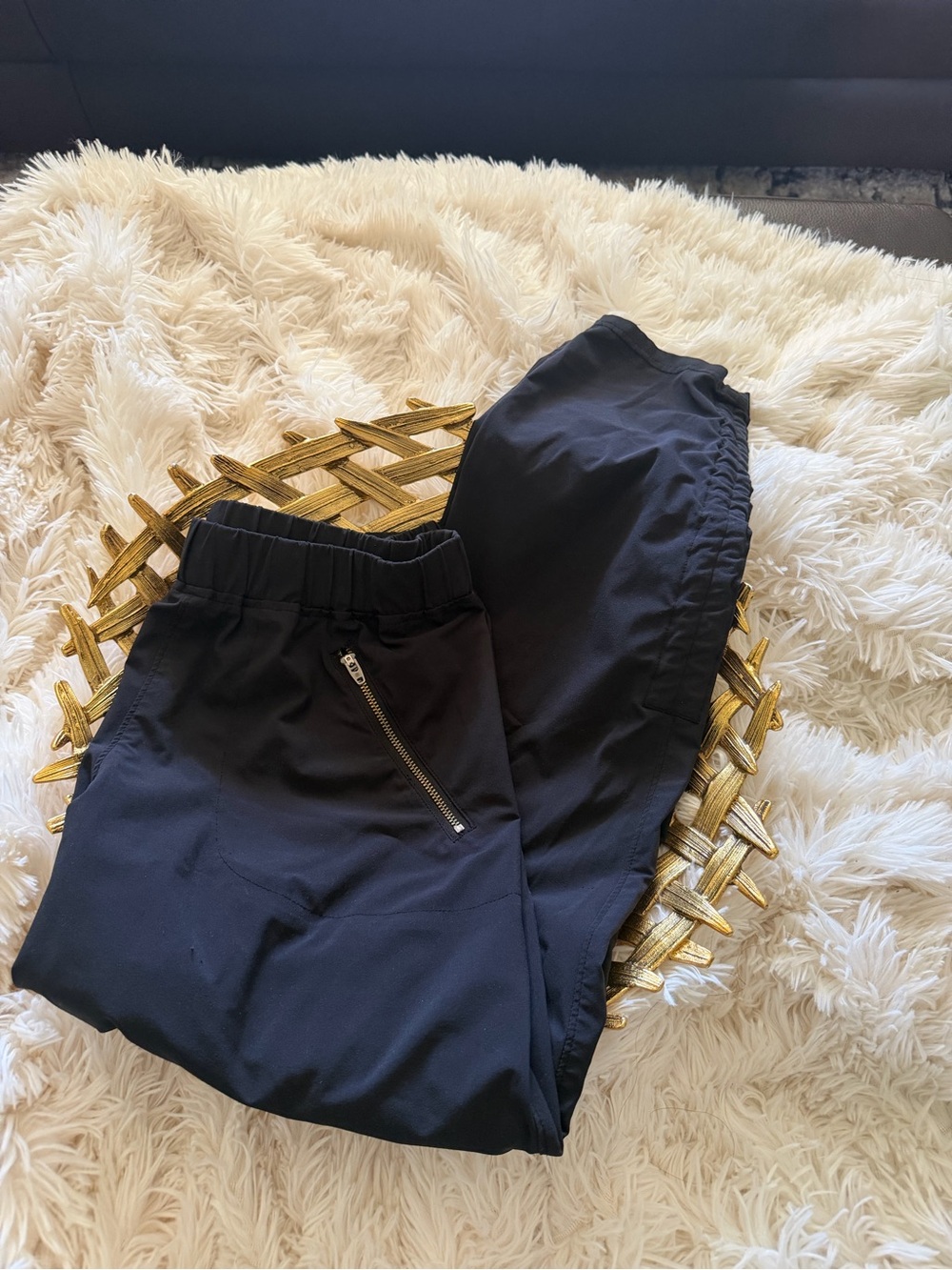 Athleta Black Elastic-Waist Pull-On Pants